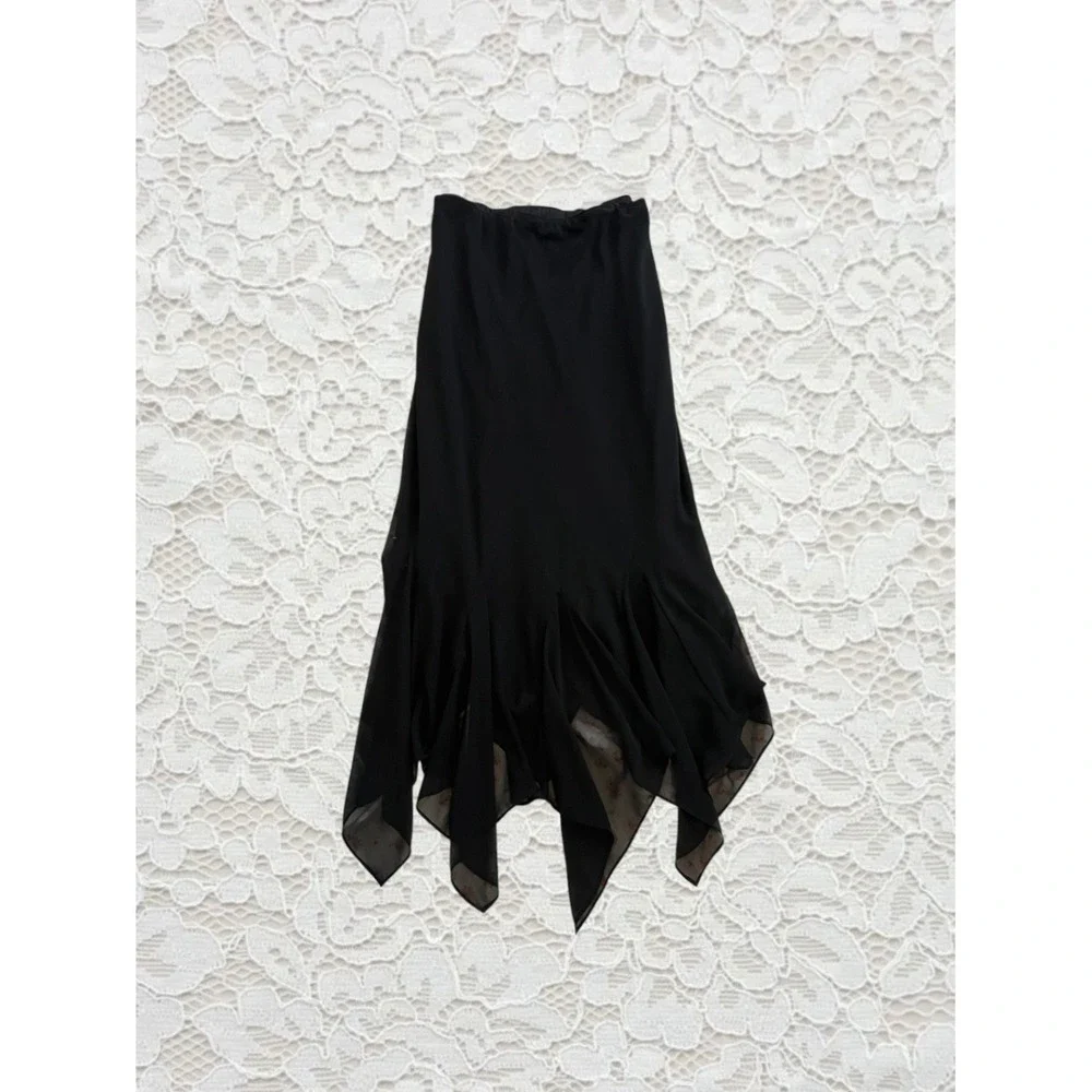 vintage handkerchief hem fairy whimsygoth maxi skirt